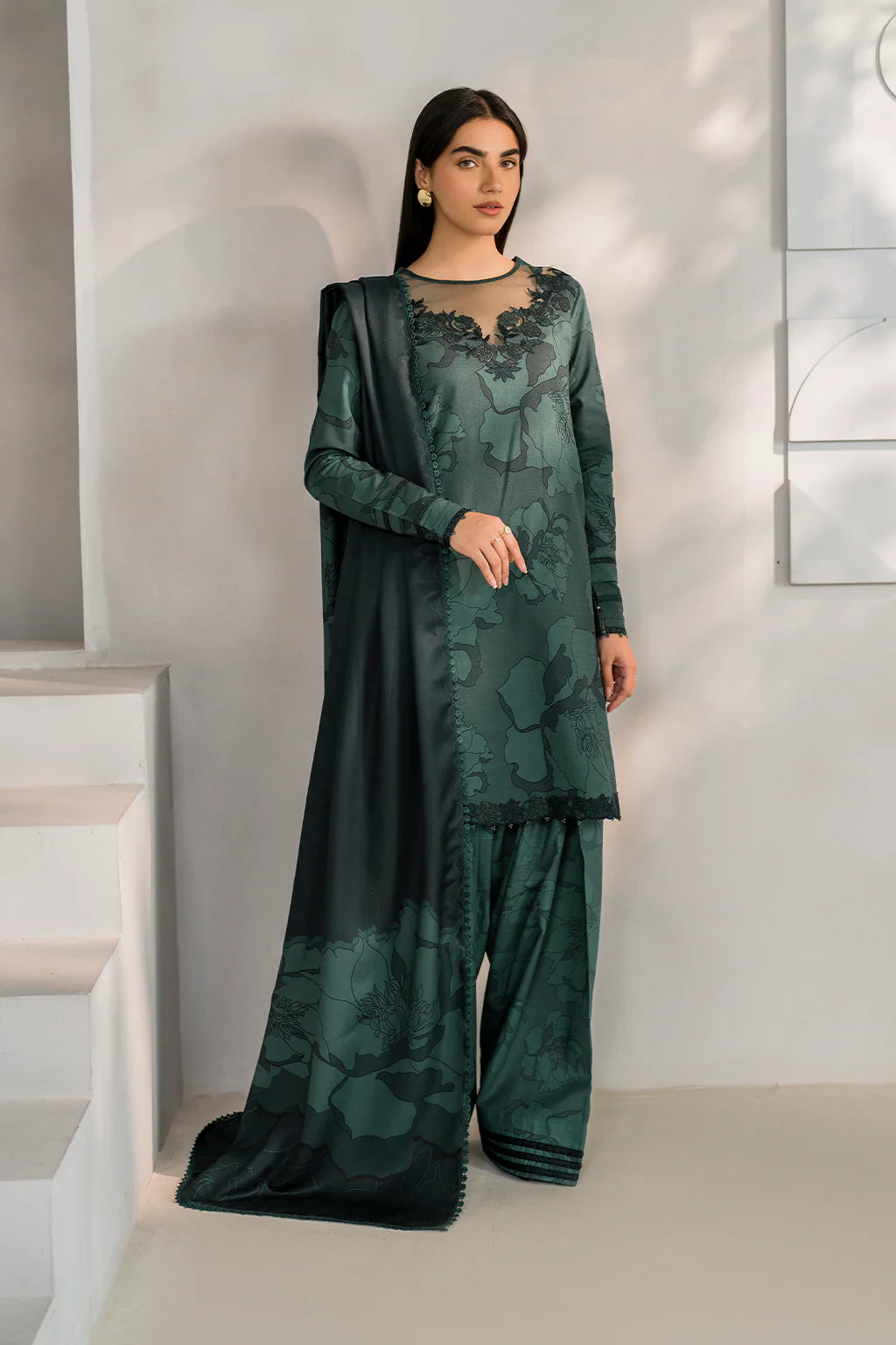 Iznik Green Digital Printed Lawn Collection