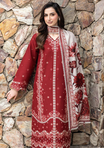 3-Piece Lawn Embroidery Collection Digital Print Voil Dobby Dupatta