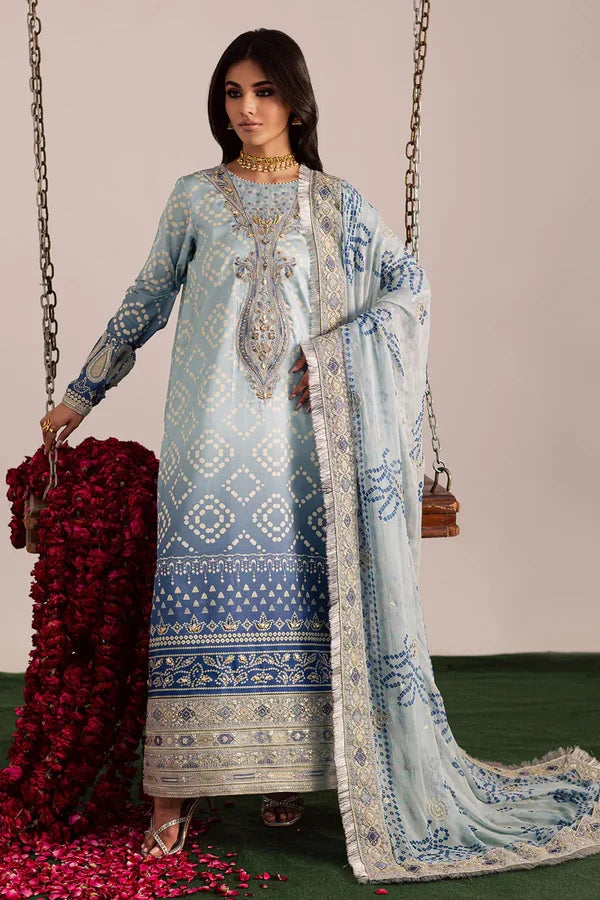 Nureh Lawn Embrodiered & Printed 3 Piece Dress - J3276