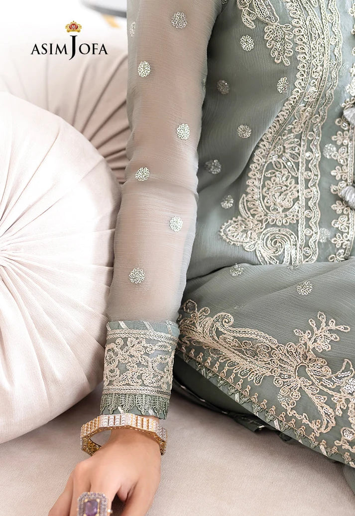 EMBROIDERED CHIFFON , ORGANZA STITCHED 3 PCS