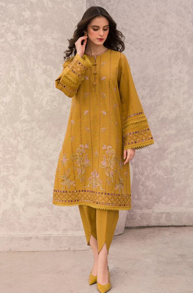 3PC Lawn Embroidered Shirt With Chiffon Printed Dupatta