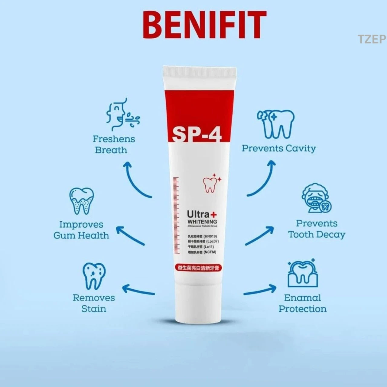 SP4 Probiotic Whitening Toothpaste — Advanced Formula 120g