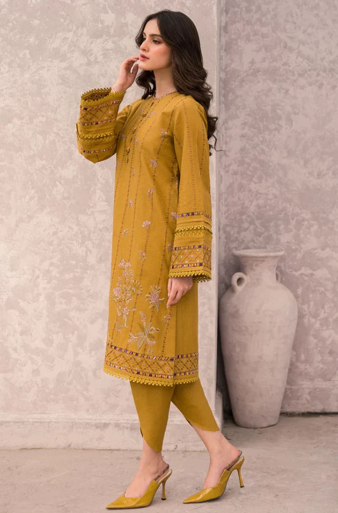 3PC Lawn Embroidered Shirt With Chiffon Printed Dupatta