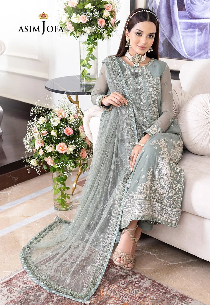 EMBROIDERED CHIFFON , ORGANZA STITCHED 3 PCS