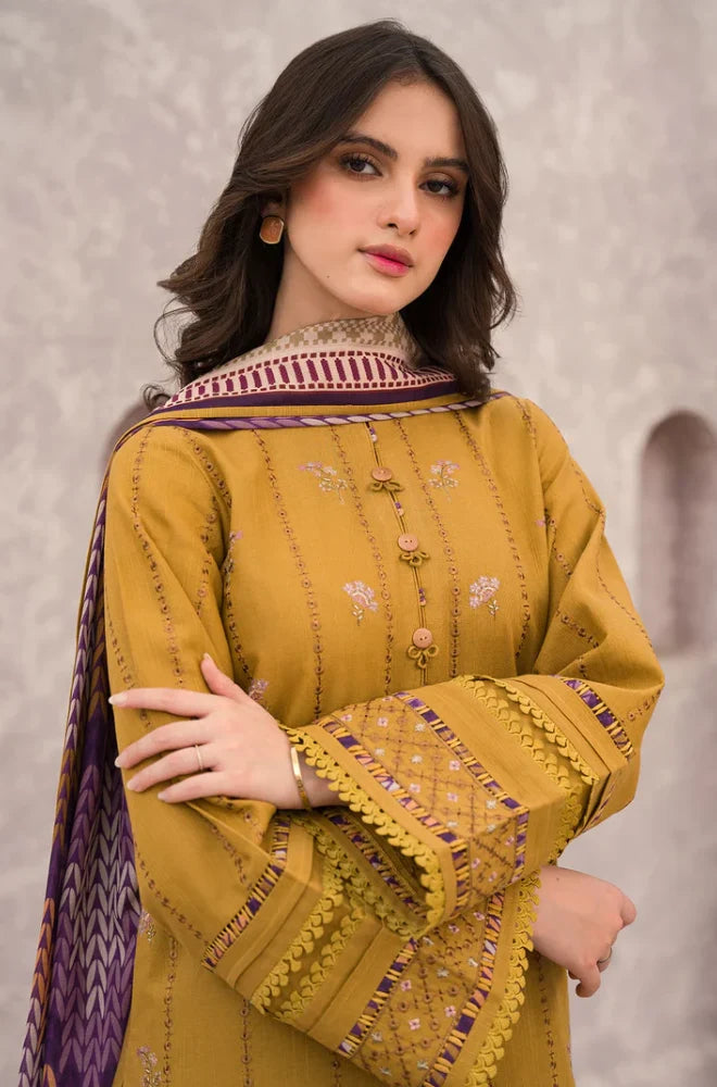 3PC Lawn Embroidered Shirt With Chiffon Printed Dupatta