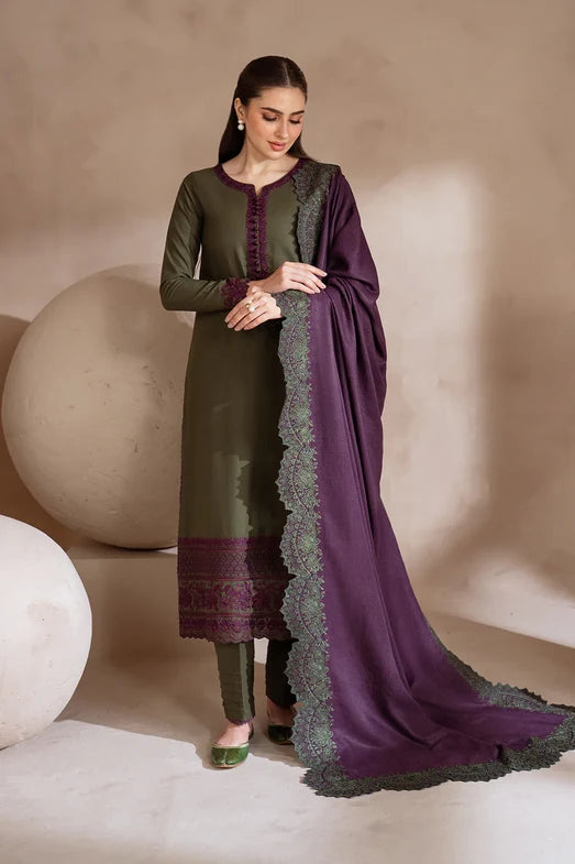 3PC LAWN EMBROIDRED SHIRT WITH CHIFFON EMBROIDERED DUPPATA AND TROUSER