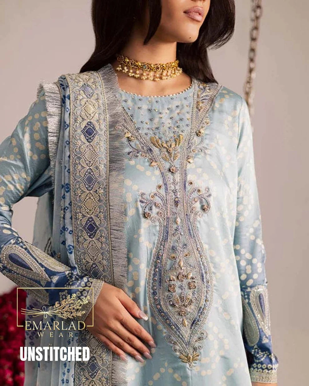 Nureh Lawn Embrodiered & Printed 3 Piece Dress - J3276