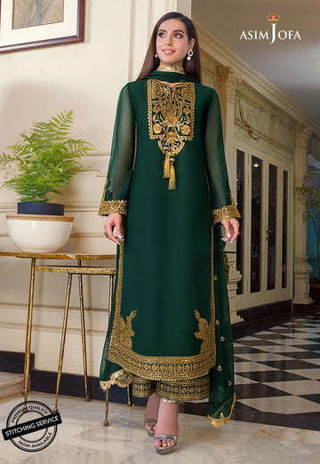 EMBROIDERED CHIFFON STITCHED 3 PCS