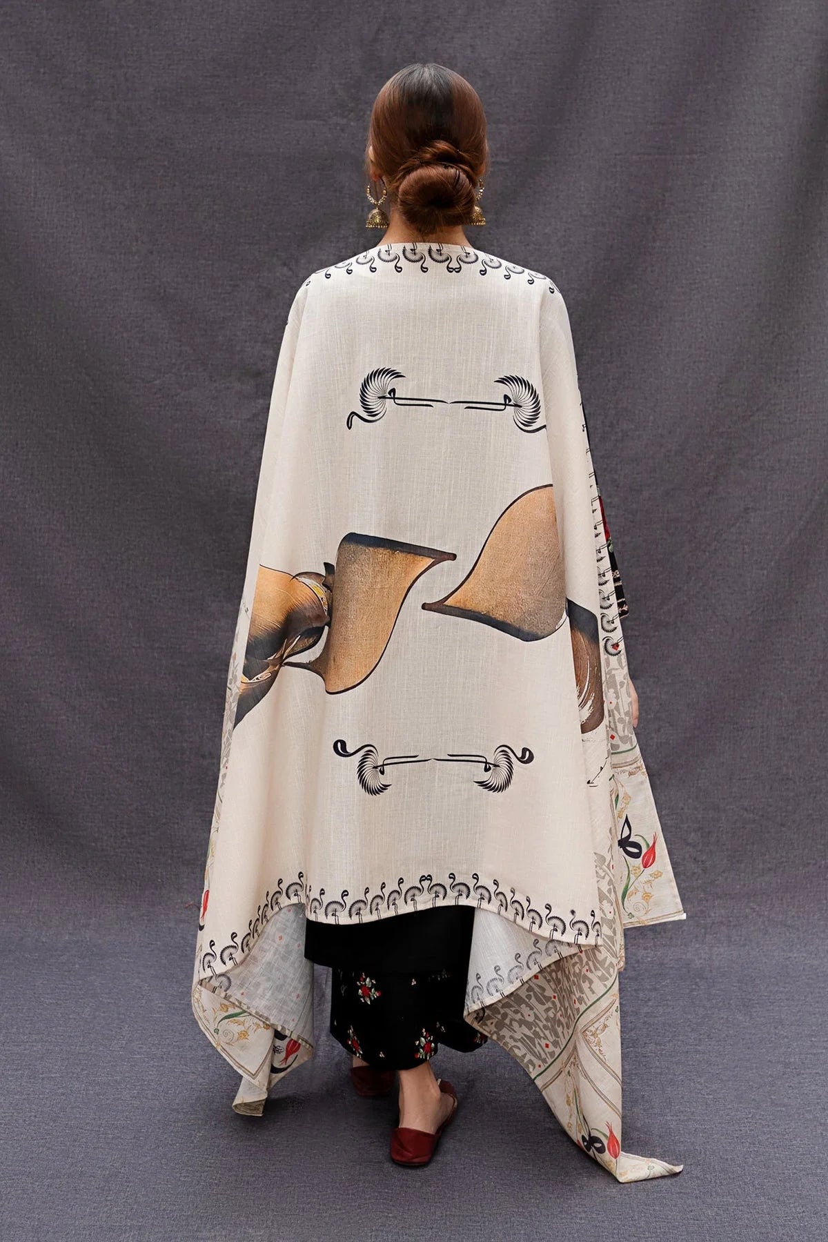 3PC DHANAK EMBROIDERED SHIRT WITH TWILL PRINTED SHAWL AND TROUSER