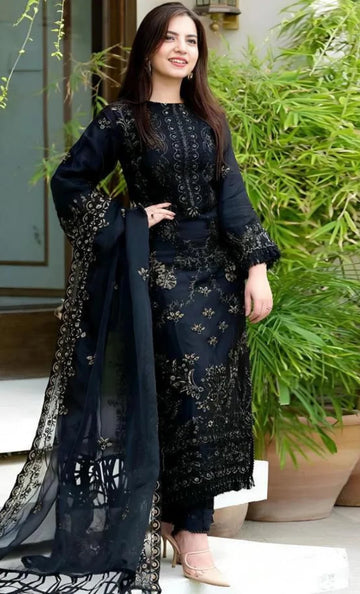 DARANILL EMB 3PC SUIT BS-1004 BLACK