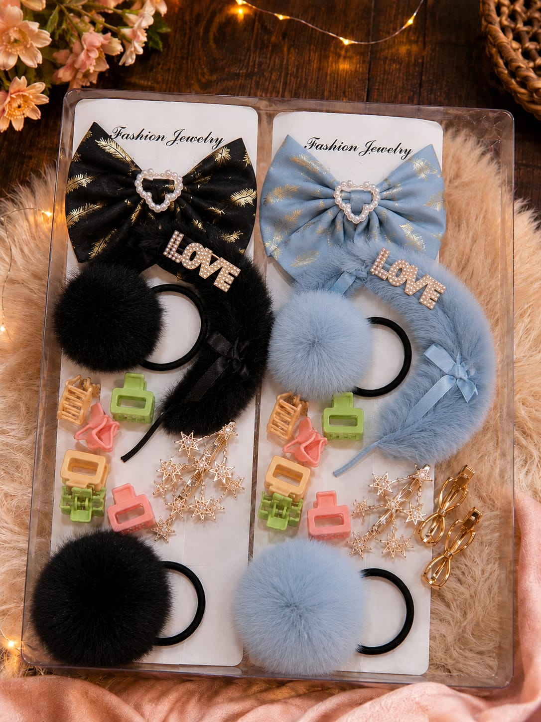 Luxury Hair Accessories Set 🎀 – Bows, Clips & Ties