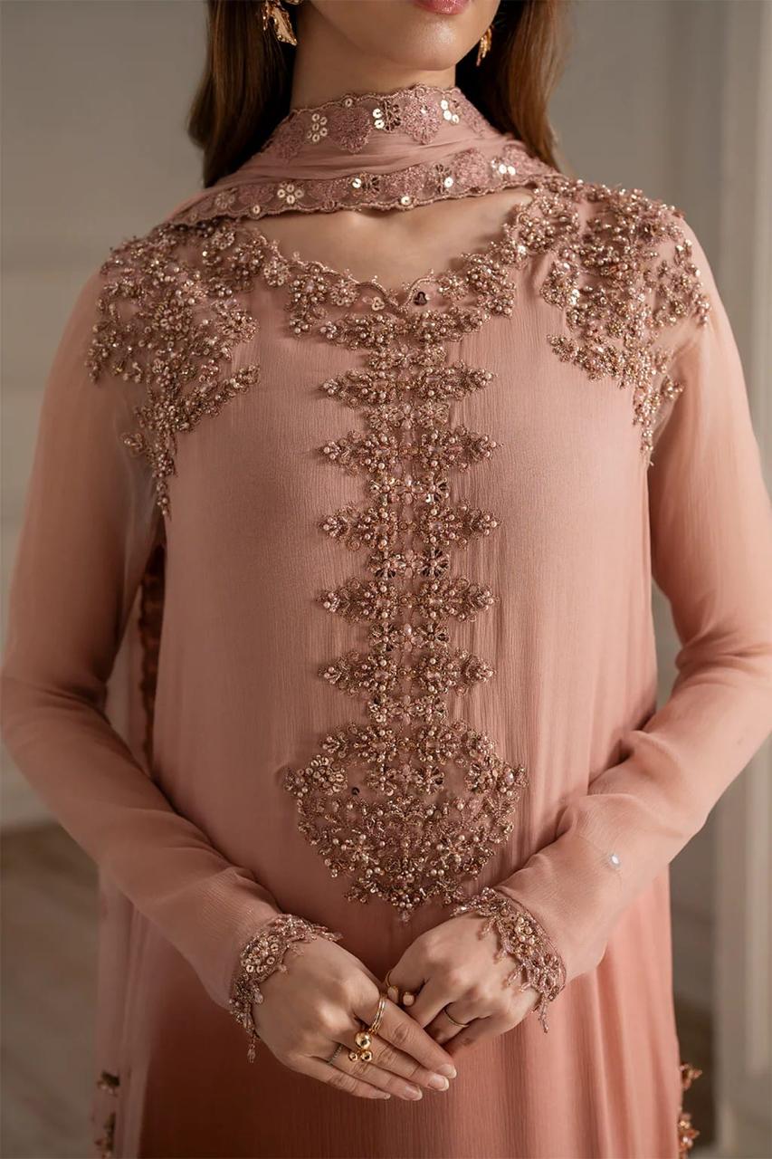 3Pc Unstitched EMBROIDERED CHIFFON Suit
