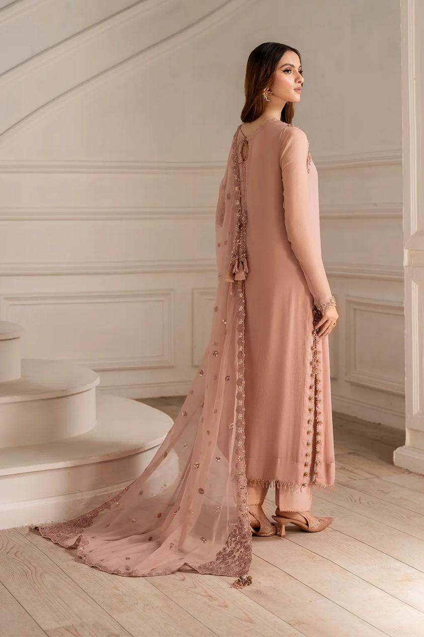 3Pc Unstitched EMBROIDERED CHIFFON Suit